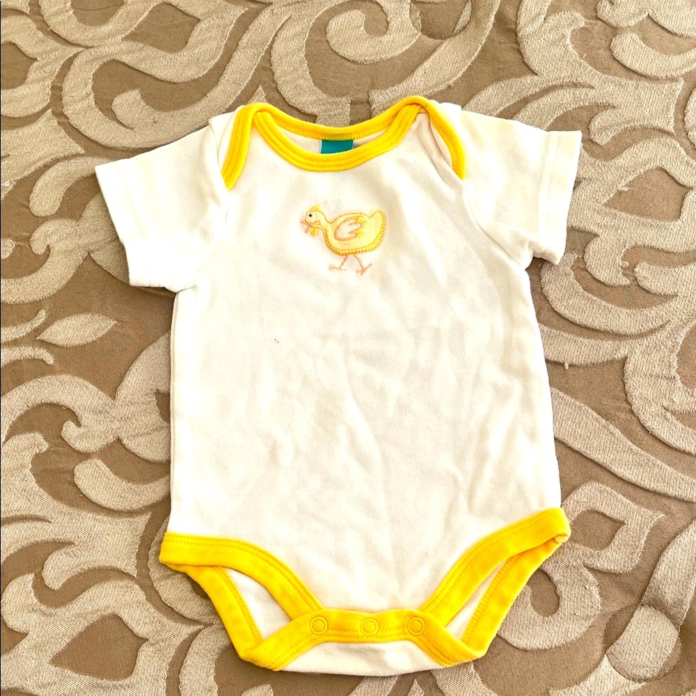 Charming Yellow and White Baby Bodysuit